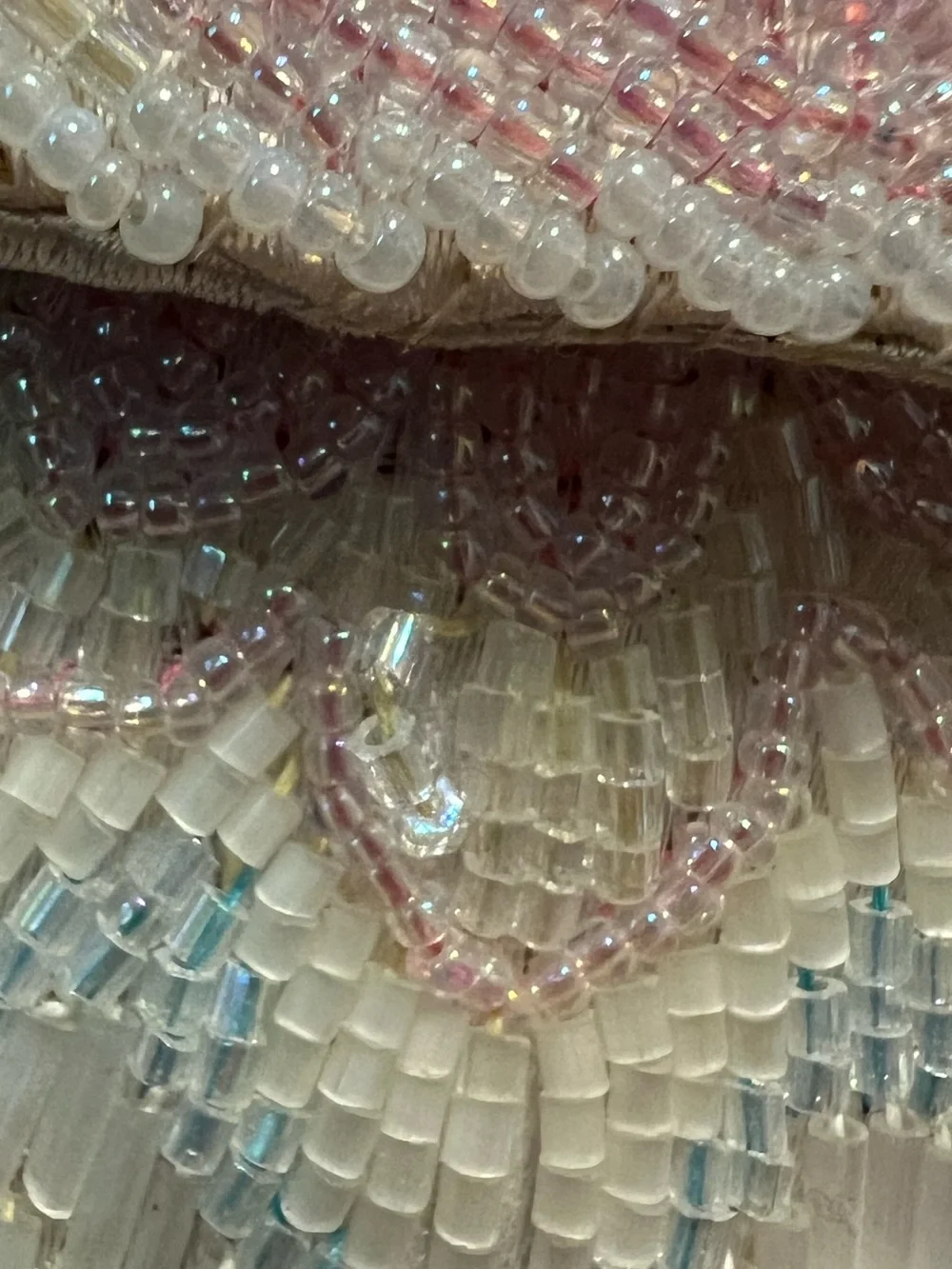 Vintage Studio 18 for La Regale 90s Pastel Floral Beaded Clutch | Gold Chain Bag
